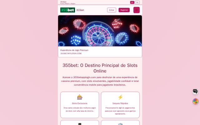 Homepage of 355betapplogin.com