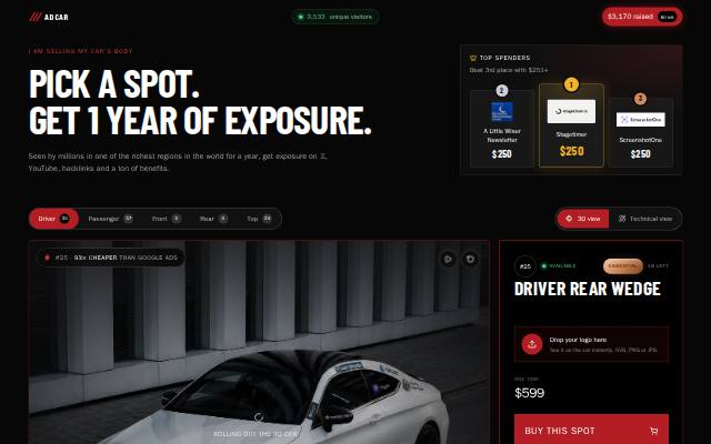 Homepage of adcar.tv