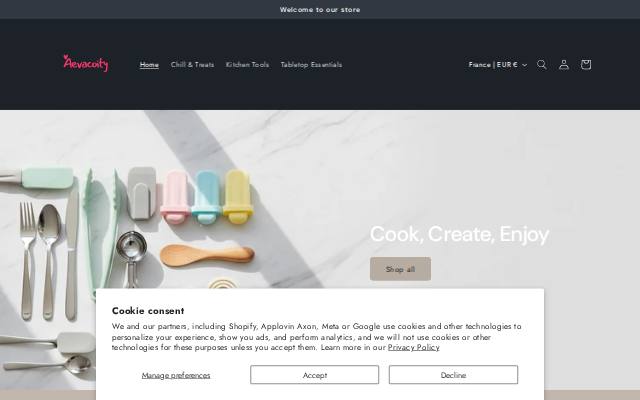 Homepage of aevacoity.com