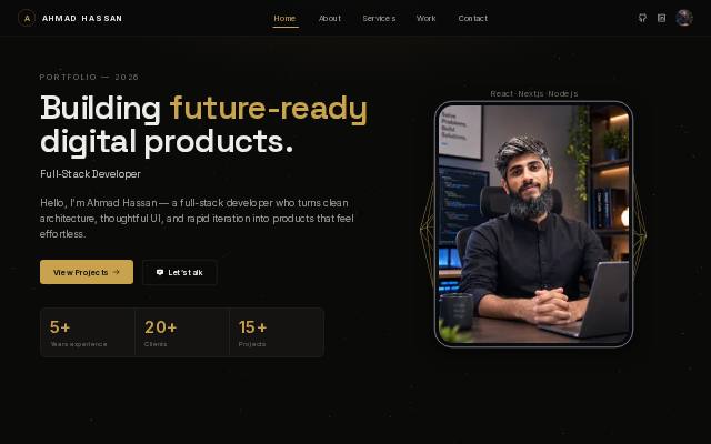Homepage of ahmad-hassan.dev