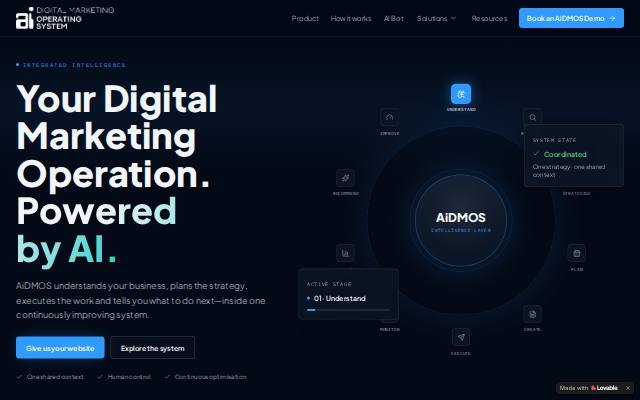 Homepage of aidmos.com