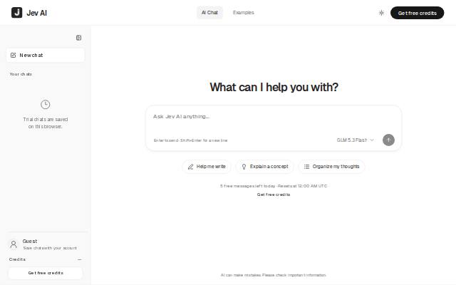 Homepage of aijev.app