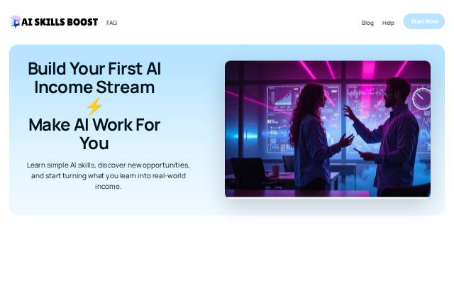 Homepage of aiskillsboost.pro