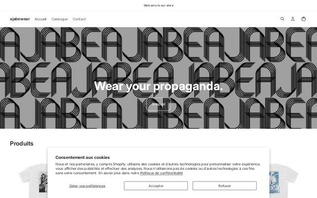 Homepage of ajabe.store