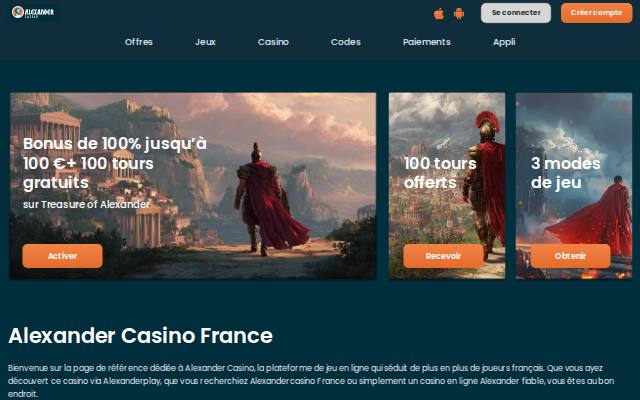 Homepage of alexndrcasino-fr.com