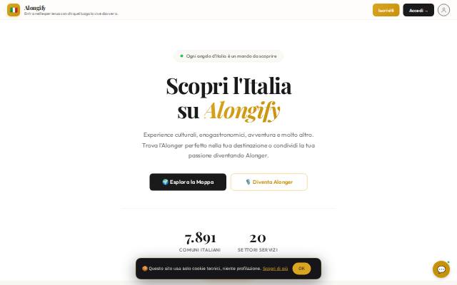 Homepage of alongify.com