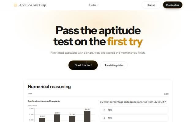 Homepage of aptitudetestprep.com
