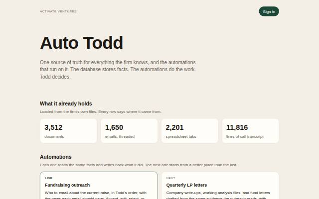 Homepage of autotodd.space
