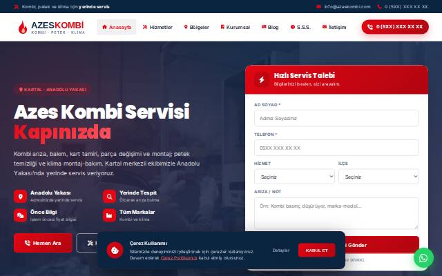 Homepage of azeskombi.com