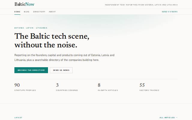 Homepage of balticnow.com