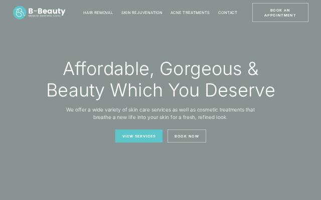 Homepage of bbeautyclinic.ca