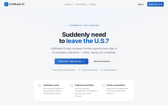 Homepage of beexitready.app