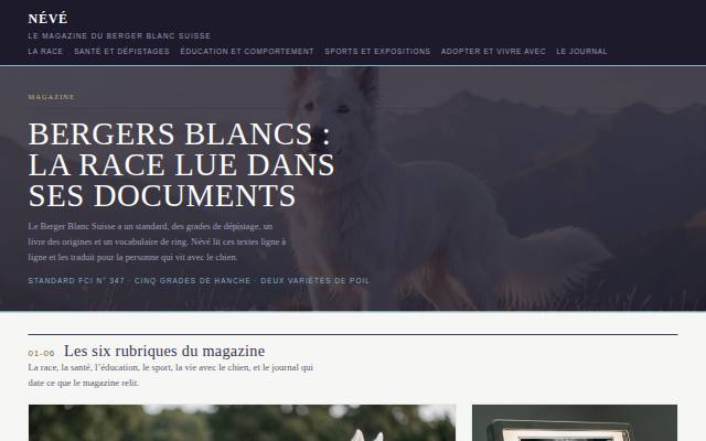 Homepage of bergersblancs.fr