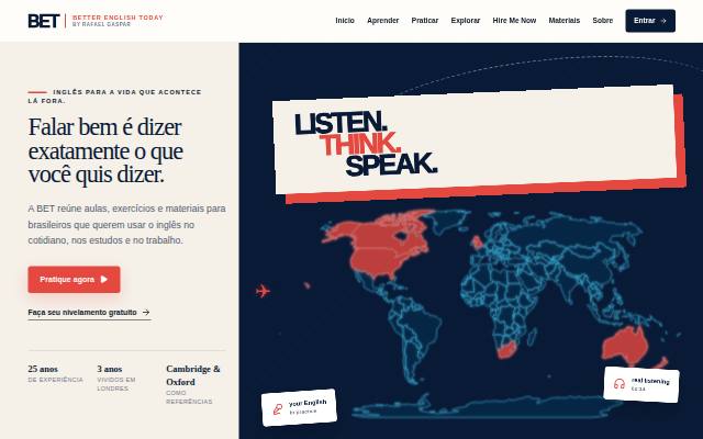 Homepage of betterenglishtoday.com.br