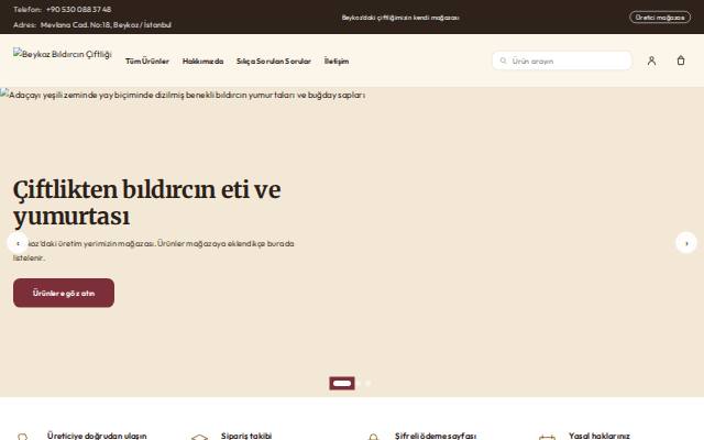Homepage of beykozbildircinciftligi.com