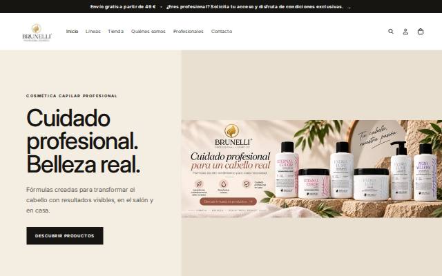 Homepage of brunellicosmetics.com