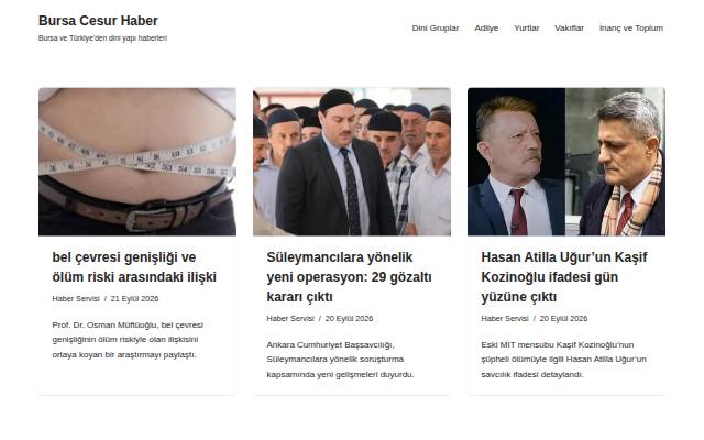 Homepage of bursacesurhaber.com