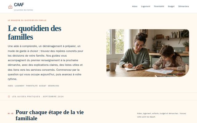 Homepage of caaf.fr