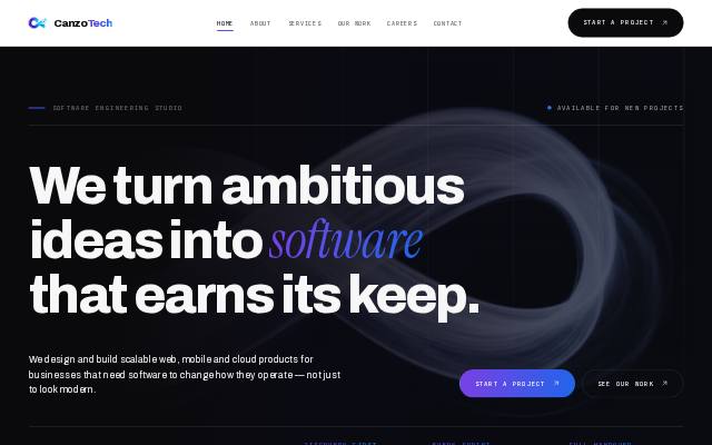 Homepage of canzotech.com