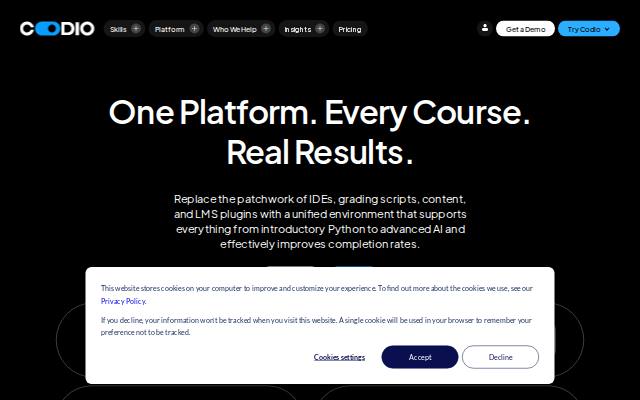 Homepage of codiocodelabs.com