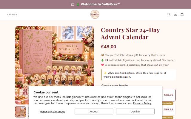 Homepage of countrystaradvent.store