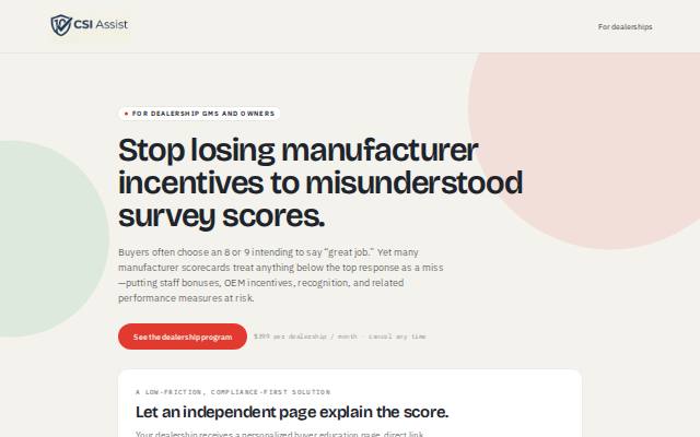 Homepage of csiassist.com