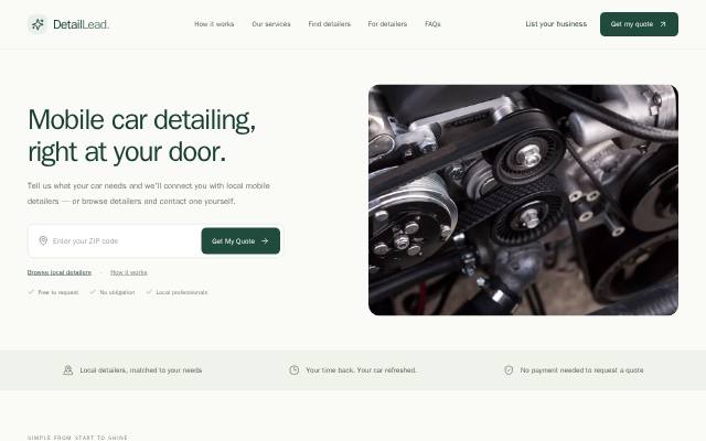 Homepage of detail-lead.com