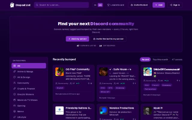 Homepage of disgoat.fr
