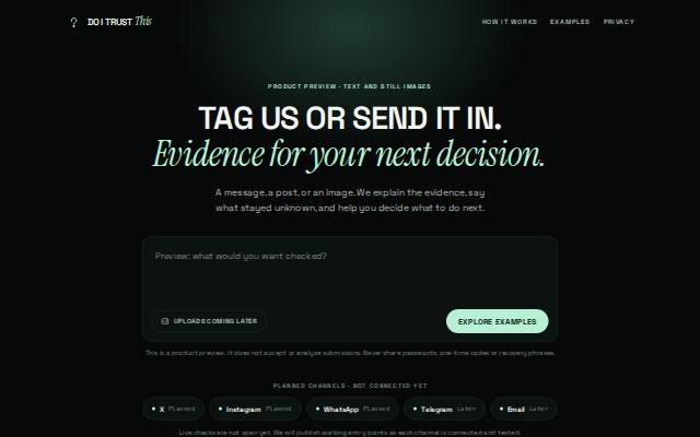 Homepage of doitrustthis.com