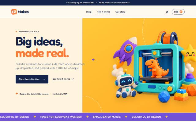Homepage of e2makes.com