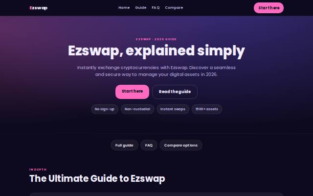 Homepage of ezswap.site