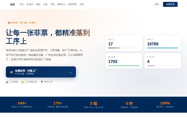 Homepage of feiluerp.com