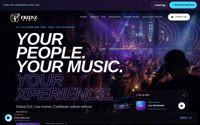 Homepage of frienzradio.com