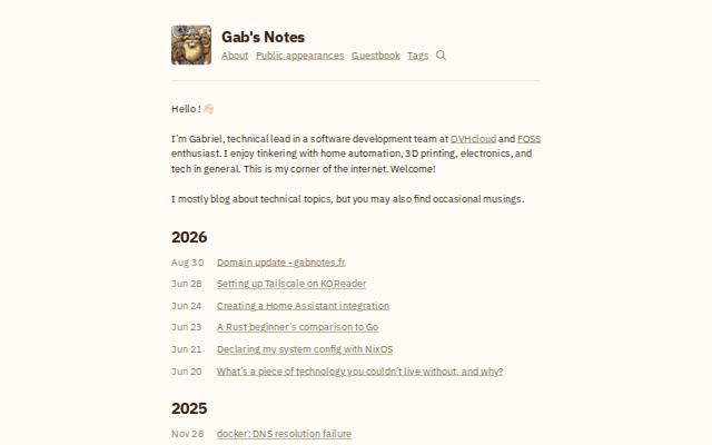 Homepage of gabnotes.fr