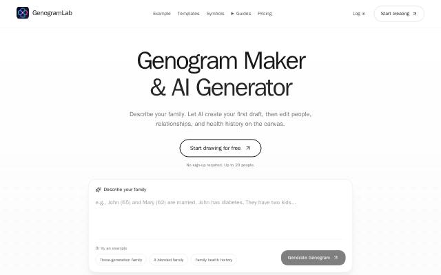 Homepage of genogramlab.com
