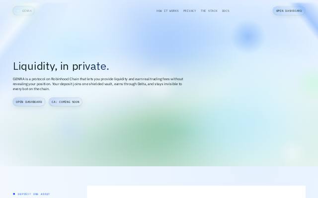 Homepage of genraliquidity.tech