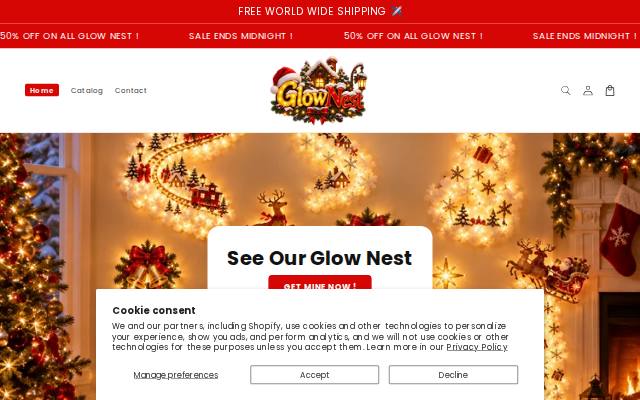 Homepage of glownestusa.store