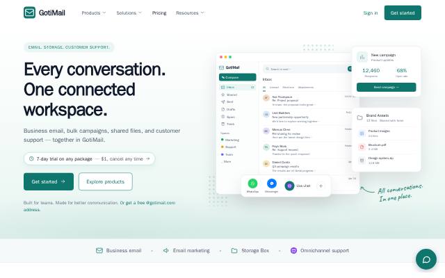Homepage of gotimail.com