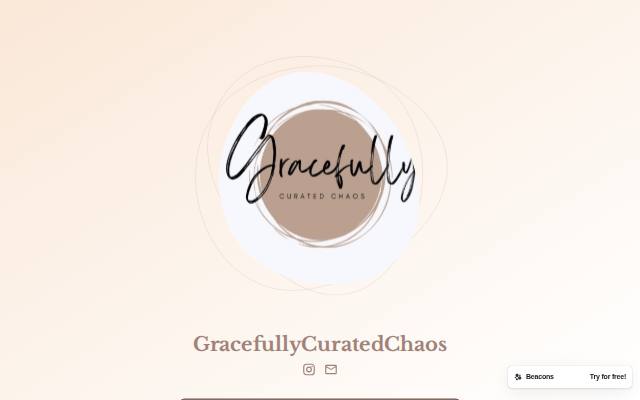 Homepage of gracefullycuratedchaos.store