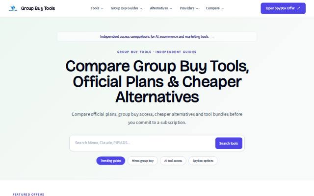 Homepage of group-buy-tools.com