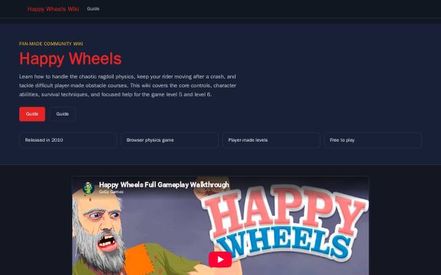 Homepage of happywheels.fun