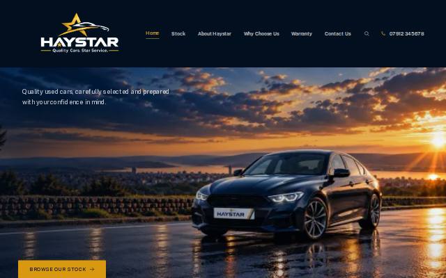 Homepage of haystarautomotives.co.uk