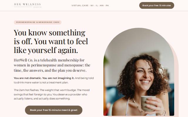 Homepage of her-wellco.com
