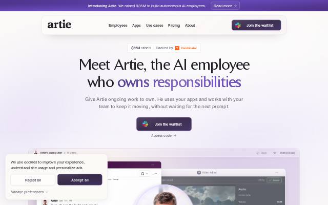 Homepage of heyartienow.com