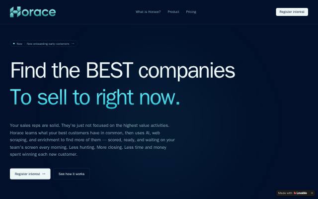 Homepage of horace-ai.com