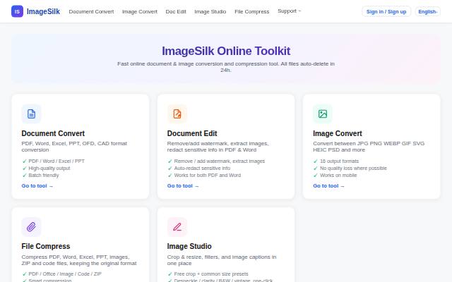 Homepage of imagesilk.com