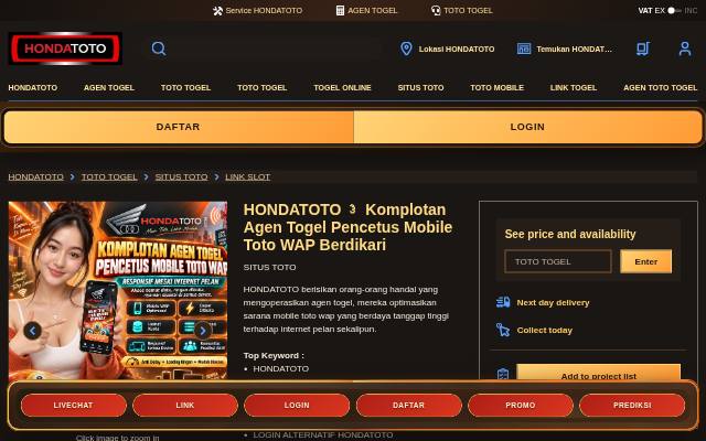 Homepage of infohondatoto.com