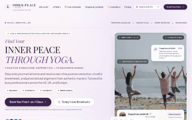 Homepage of innerpeaceyoga.in