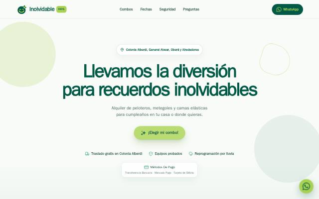Homepage of inolvidablekids.com.ar