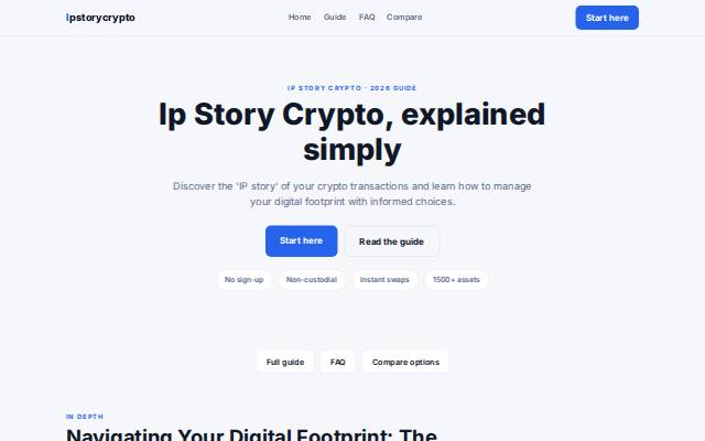 Homepage of ipstorycrypto.xyz